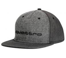 Бейсболка пилота Audi Quattro Unisex Cap, Flat Brim, Grey